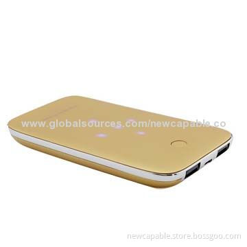 6,000mAh Power Bank with Cross Lighting and Dual USB Output, Design Like a Phone